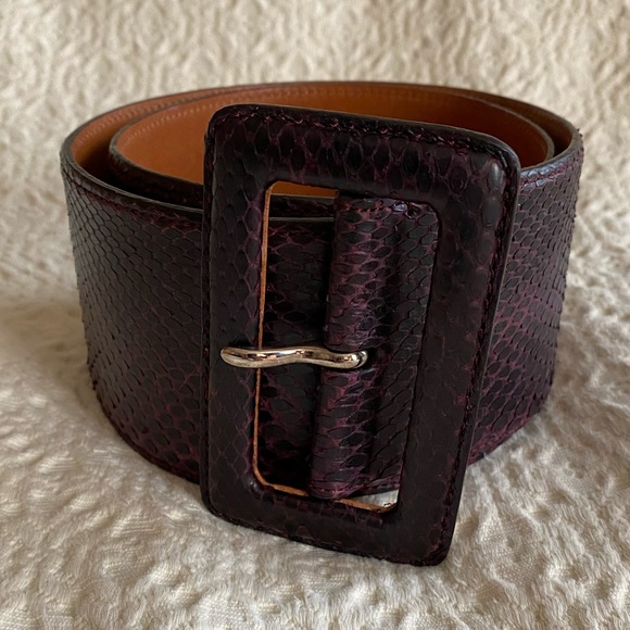 Ralph Lauren Python leather wide brown belt small